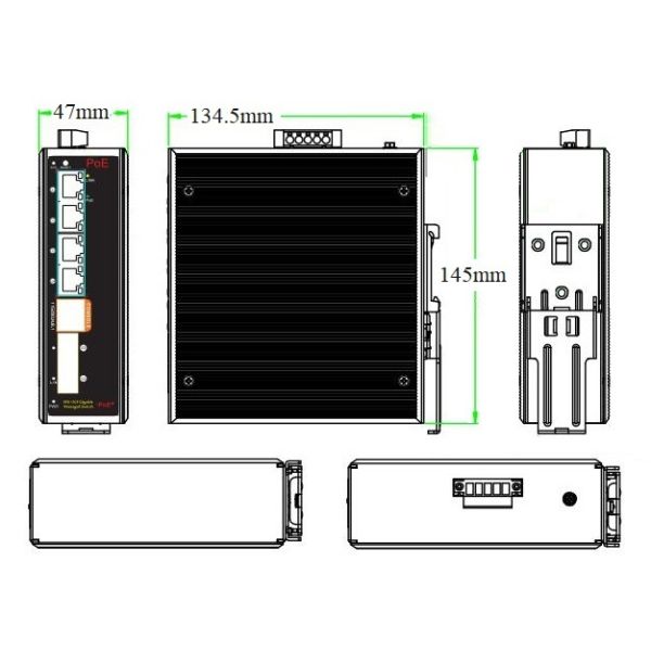 6 Port L2+ Gigabit Industrial PoE Switch With16Gbps Switching Capacity