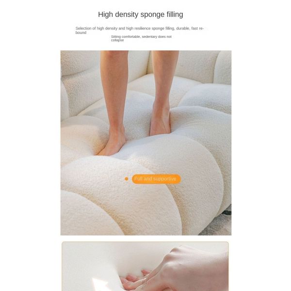 Custom Modern Villa Living Room Sofa Bed Sponge Corner Sofa Modular Sectional Lamb Fleece Cloud Couch Home Apartment
