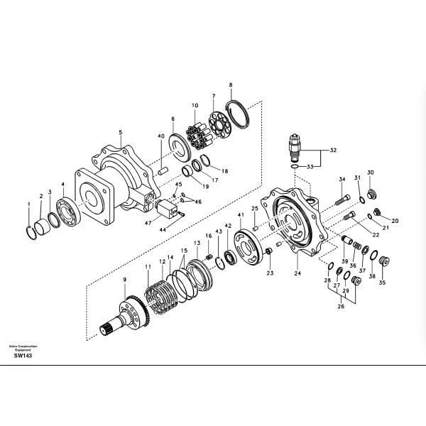 VOE14512786 14509428 14633636 Swing Motor Parts For EC330B EC360B EC300D