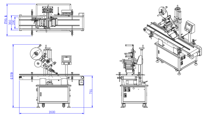 OEM Flat Surface Labeling Machine High Effiency Flat Bottle Labelling Machine Multi Angle Adjustable