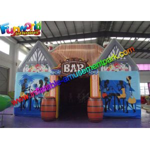 Wholesale Waterproof Inflatable Bar Tent , House Inflatable Event Tent With Barrel from china suppliers