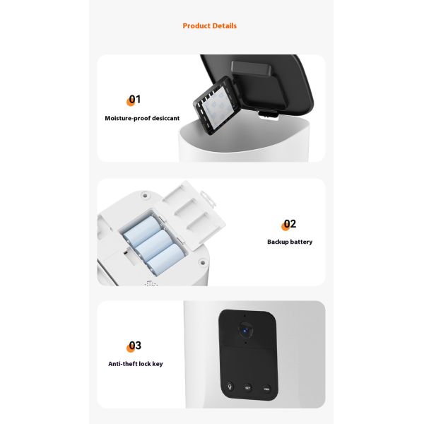 Video Smart Eco-Friendly APP Remote Control Charge Plastic Automatic Solid Pet Feeder Machine 7L/9L Capacity Bowls for Cats/Dogs