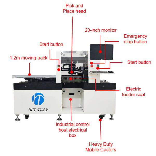 Automatic HCT-530LV Pick And Place Machine 8head LED Chip Mounter PCB Manufacturing