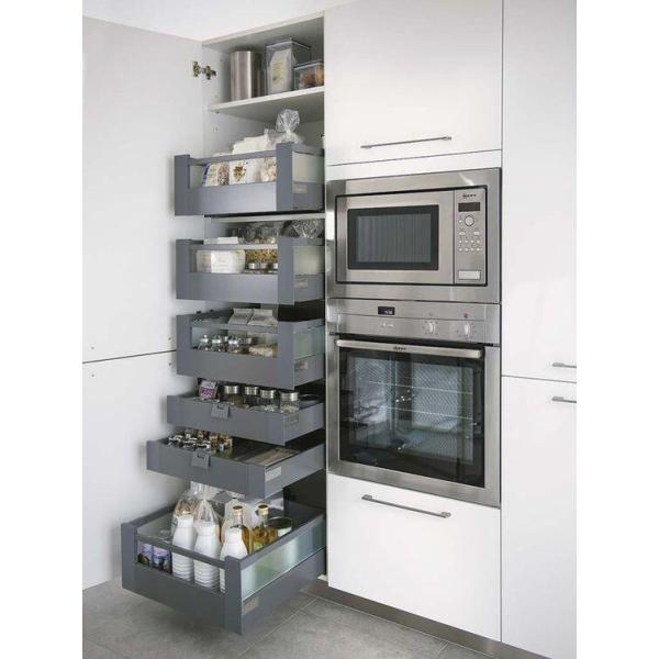 Kitchen Pantry Cabinets with Quartz Stone Countertop and Drawer Basket by YALIG 2024