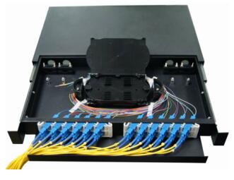 Plastic Angled Adapter 19 Rack Mount Fiber Patch Panel For FTTH FTTB FTTX Network