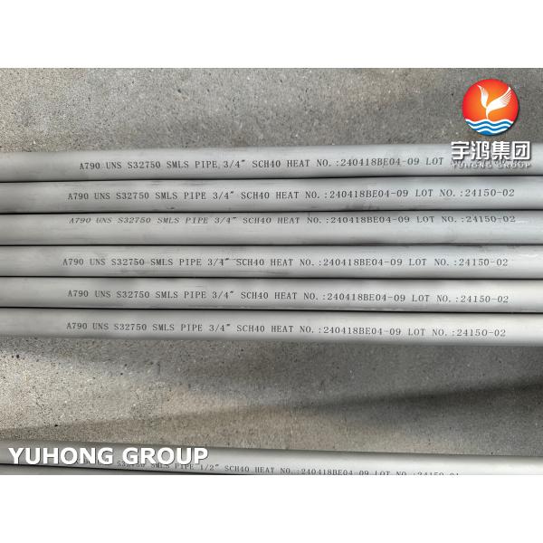 Super Duplex Steel Seamless Pipe ASTM A790 UNS S32750 Acid Resistant