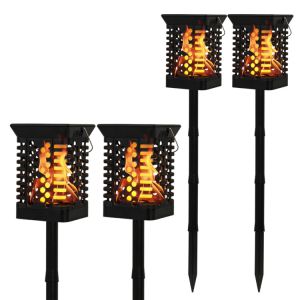 Warm White IP65 75 LED Solar Garden Light 100lm/w Solar Flame Flickering Lamp