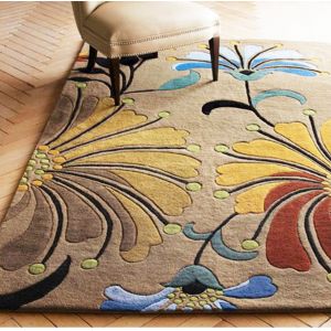 Cut Pile Wool Tufted Carpet With Nylon Handmade Formation