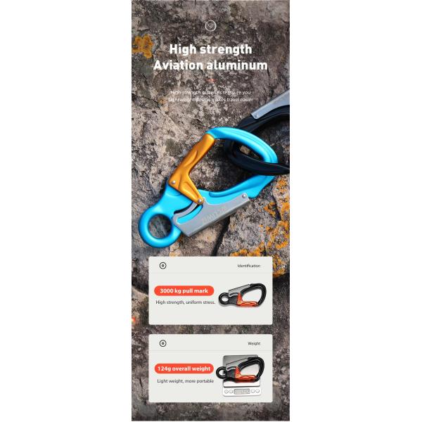 Aluminum Alloy 23kN Snap Hook Locking Carabiner for Heavy Duty Climbing Applications