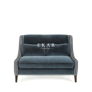 Wholesale Blue Velvet Loveseat Couch Living Room Sofa from china suppliers