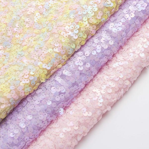 Fashion Wholesale Iridescent Large Tassel Lace Geometric Shiny Sequins Embroidery Fabrics For Garment Upholstery Fabric