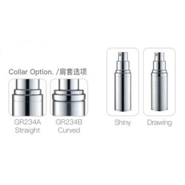 GR234A/B Series Airless Pump Bottles 0.2ml Dosage Aluminum 15ml 30ml 50ml