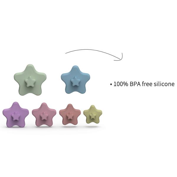 Star Colorful Tower 90mm Stackable Building Blocks Educational Fun Teeth