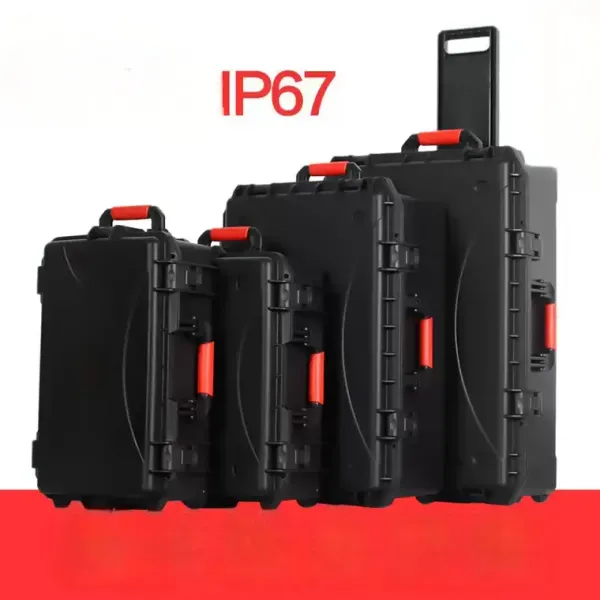 Plastic Equipment Trolley Case Waterproof Case Sponge Toolbox Shockproof Case