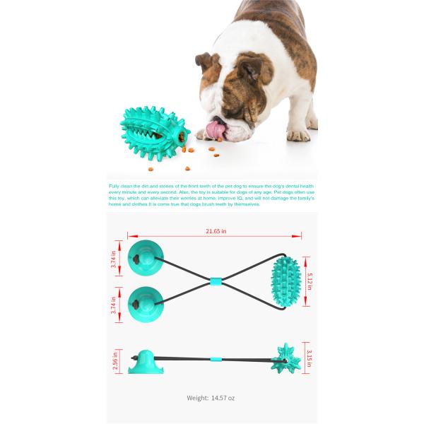 Multi-function Creative Hot Selling Double Suction Cup Stick Dog' Chew Toy Toothbrush
