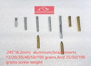 China Id.165/204/.245Arrow Screw In Aluminum And Brass Inserts,hit in inserts,Half Out  inserts,Broadhead Adaptor Inserts on sale