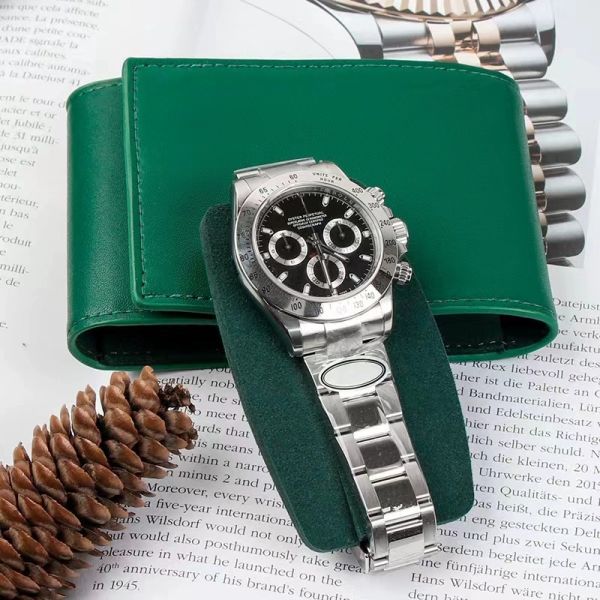 Customized leather watch storage bag, portable storage bag, dust-proof handmade watch box, green travel bag, men's and women's environmental