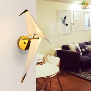 China Modern Bedroom Bedside Lamp Aisle White Metal+Acrylic LED Bird Wall Lamp on sale