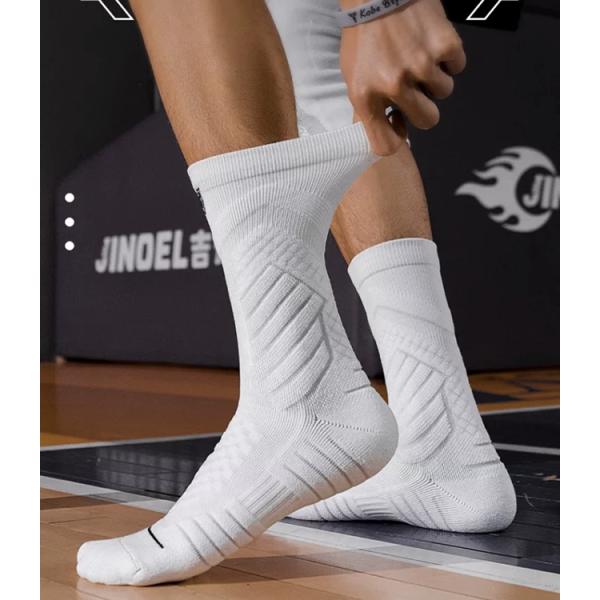 Men Breathable Cushioned Basketball Socks Crew Performance Sports Socks