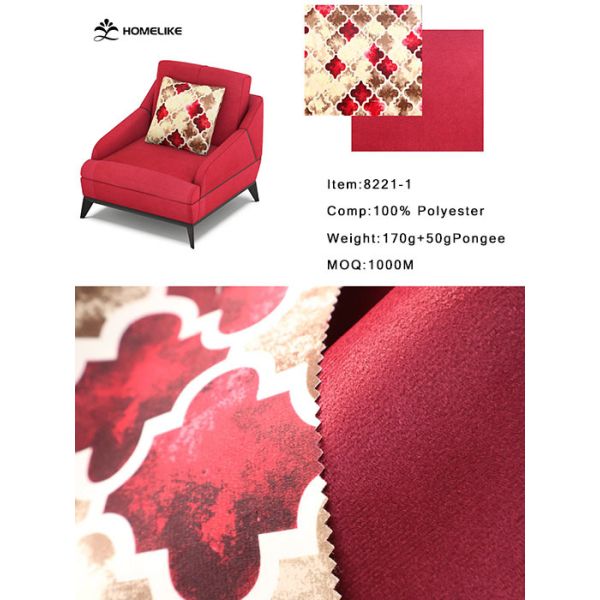 Antique Clover-Printed Velvet Fabric for Home Textile Applications