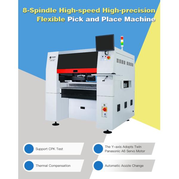 CHM-861 33100cph Automated LED lens blue light Pick And Place Machine For Component Height 12mm
