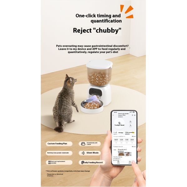 New Arrival 4L Smart Automatic Shooting Pet Feeder Modern Style PP Material Dog Cat Bowl Feeder Eco-Friendly Charging Capability
