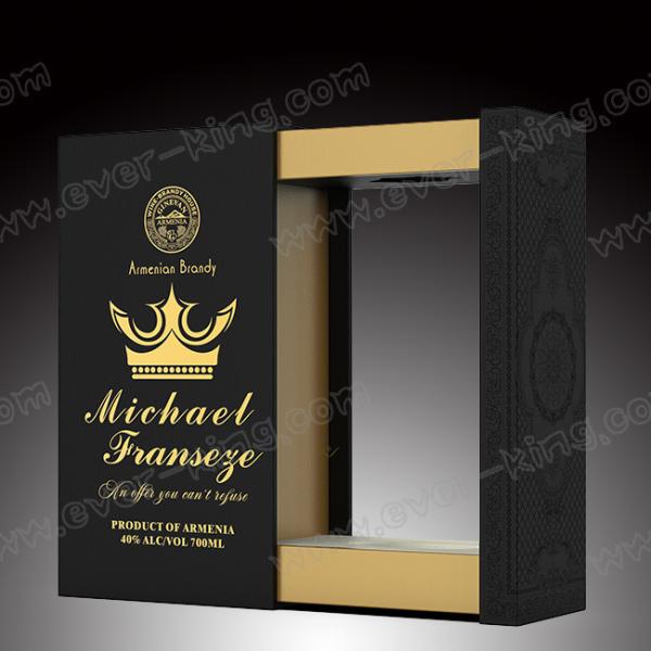 Luxury Brandy Printing Wine Packaging Drawer Box Customized Exclusive