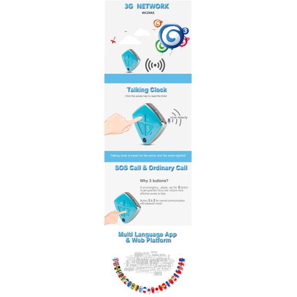 3G GPS Tracker Waterproof Real Time LBS Position Lifetime Free Tracking Fall Alarm SOS with Camera