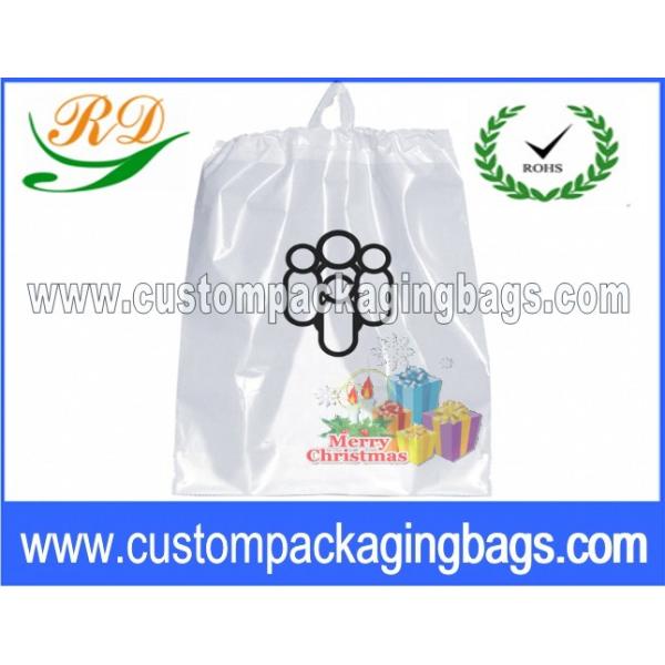 17"x20" White LDPE Material Drawstring Plastic Bags for Book Packaging