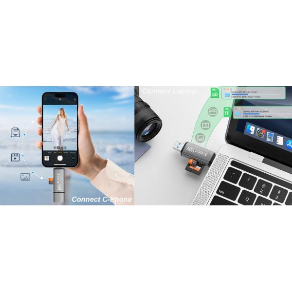 Portable USB 3.2 Gen 1 Multi Card Reader With USB C And USB A Connectors Wholesale
