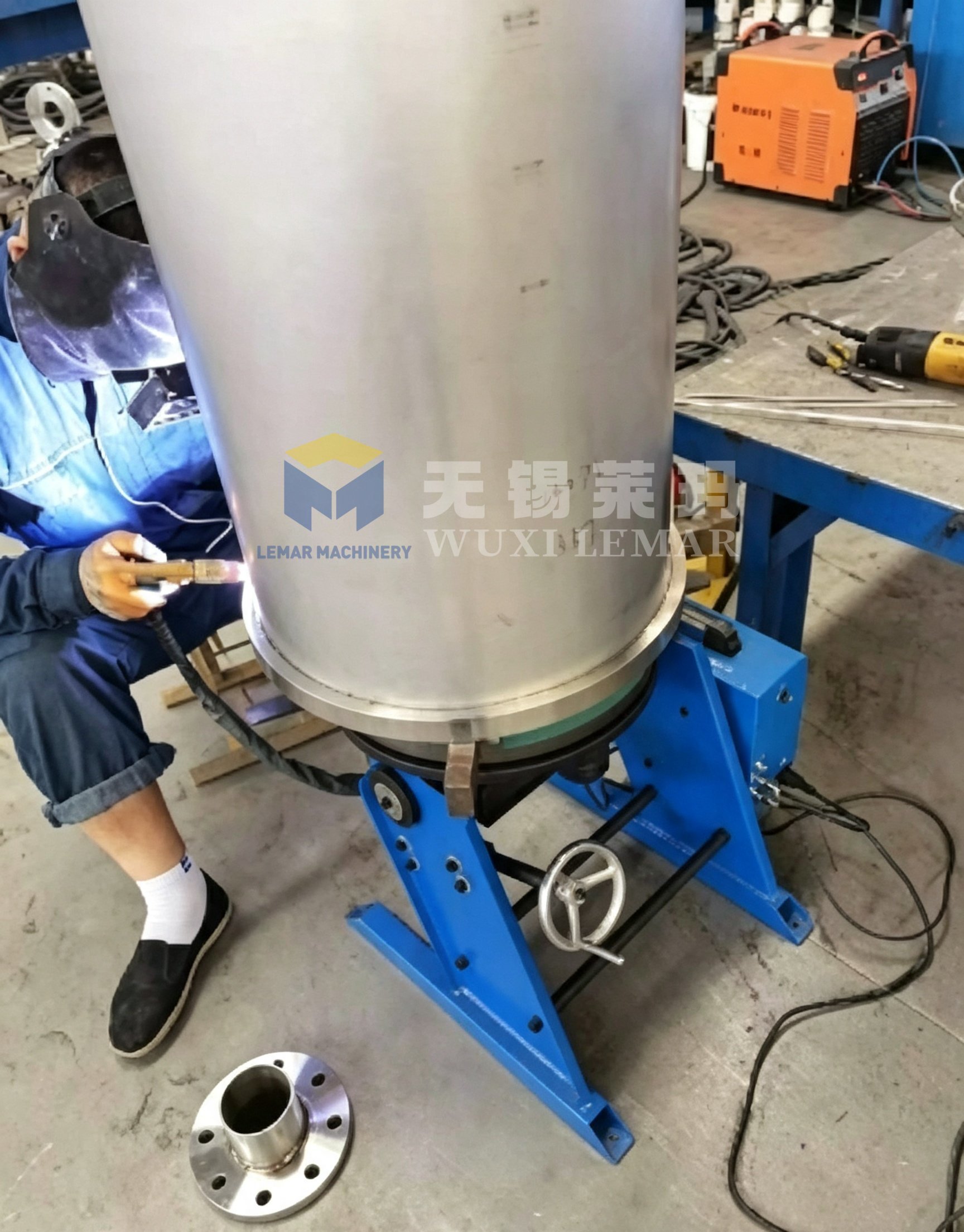 300kg Automatic Welding Positioner, Chuck Rotary Welding Turning Table for Pipe Tank Welding