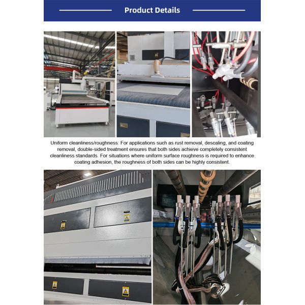 30kw Compressed Air Operated Double Sides Automatic Sand Blasting Machine With PLC Control