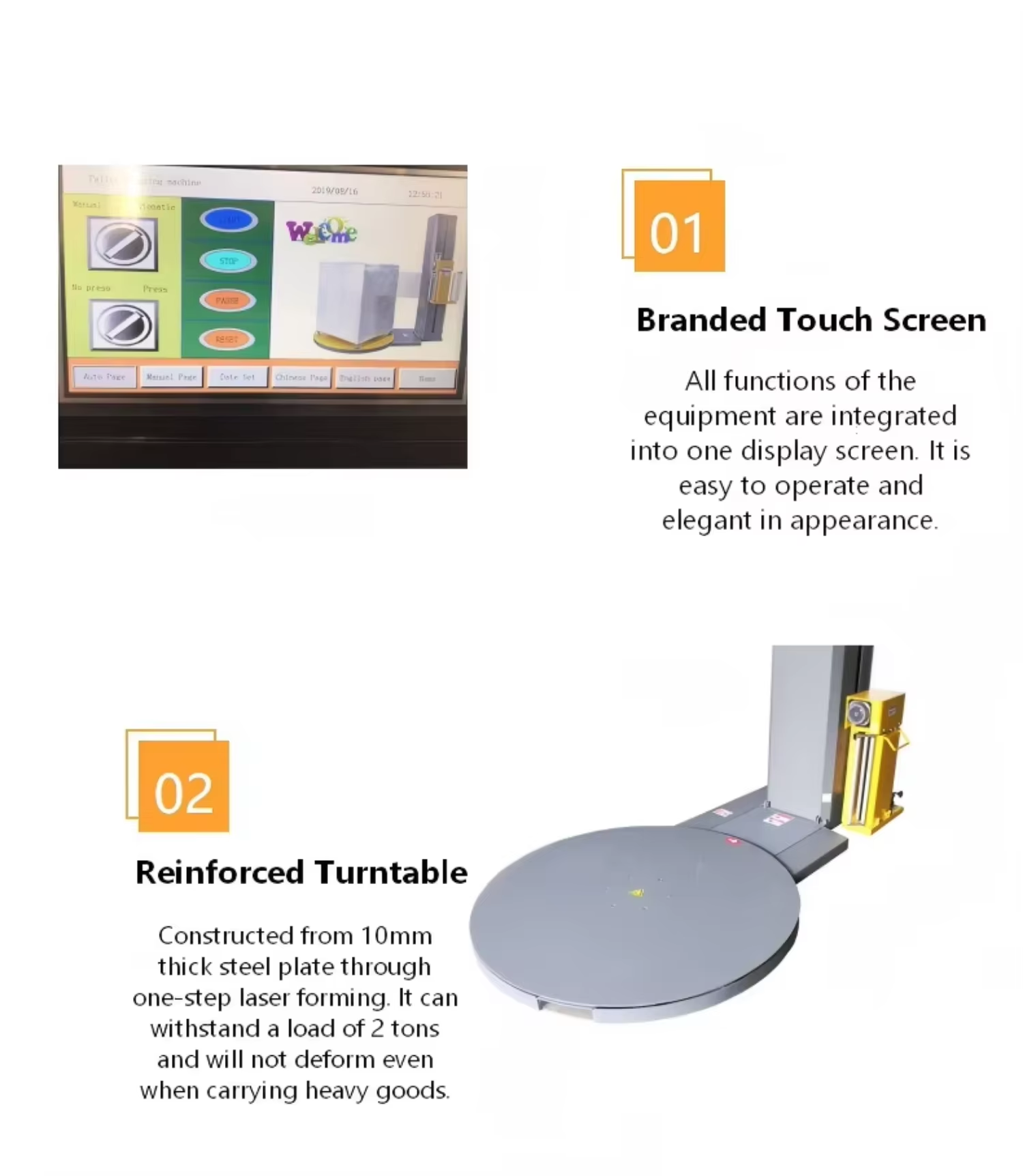 CHIC Manufacturer Intelligent Pressurized Pre-stretch Top-Press Automatic Electric Driven Pallet Strapping Machines Strap