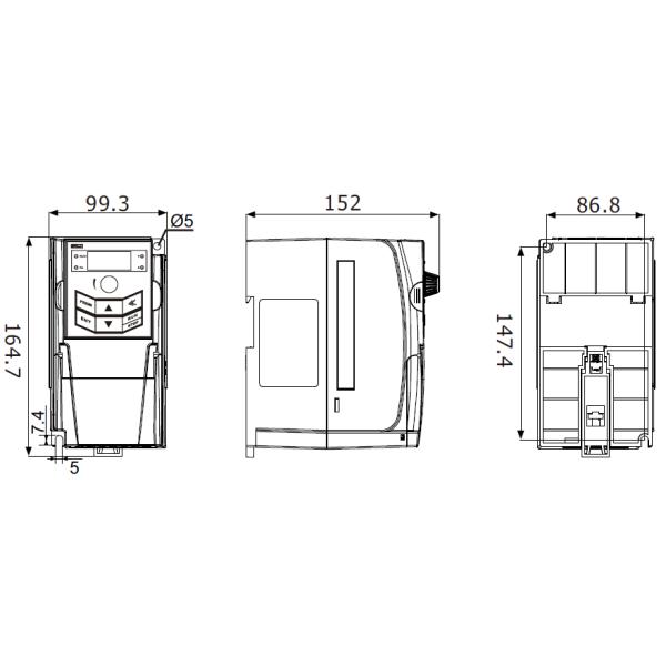 Single/ Three Phase Small Dimension Variable Frequency Drive VFD Speed Control For Various Motors