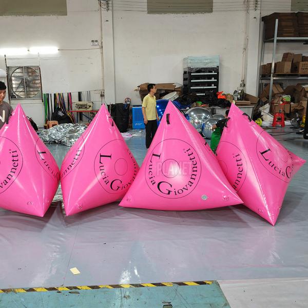 Custom Logo Triathlon Floating Inflatable Swim Buoy Inflatable Triangle Water Race Marker