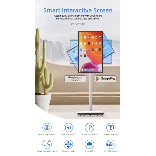 32" Interactive Portable Touch Screen Tablet TV Android System Built in Camera