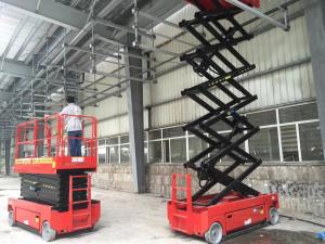 China 12m 320kg Self Propelled Scissor Lift With Extended Platform on sale
