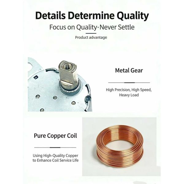 High Torque 24BYJ48 Stepper Motor with 5.625°/64 Step Angle and Compact 24mm Design for Precision Control