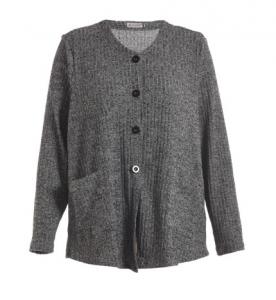 China Button Closure Grey Color Women's Knit Cardigan In Autumn Or Early Winter on sale