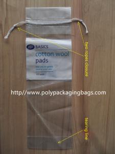 Wholesale LDPE Clear Plastic Bags With Drawstring For Cotton Swab / Q - tips from china suppliers