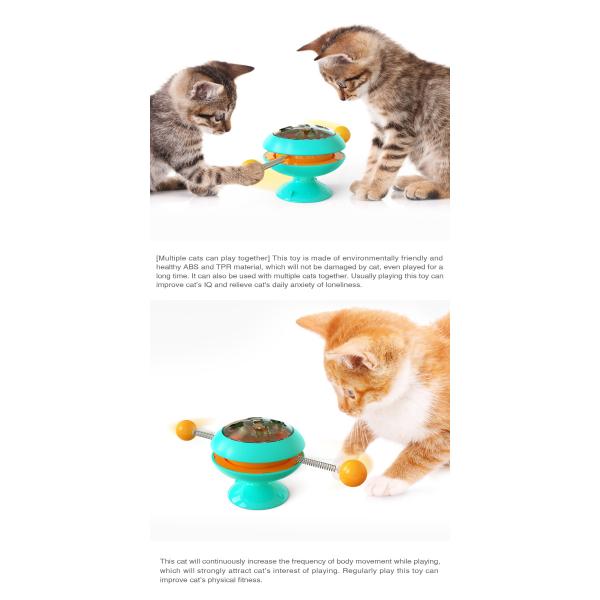 Rolling Scratching ABS Spinning Ball Cat Toy / 3 In 1 Teaser Cat Toy Improve IQ OEM