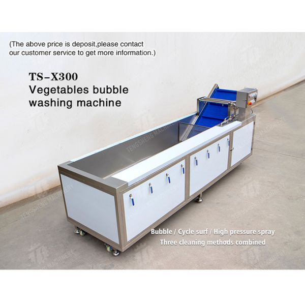 Watercress Bubble Generating Vegetable Fruit Cleaning Machine , Apricot Commercial Vegetable Washer