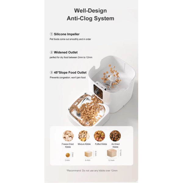 Intelligent Dual Camera AI Feeder for Cat and Dog Solid Pattern Automatic Food Chaser with Eco-Friendly Battery Charging Source