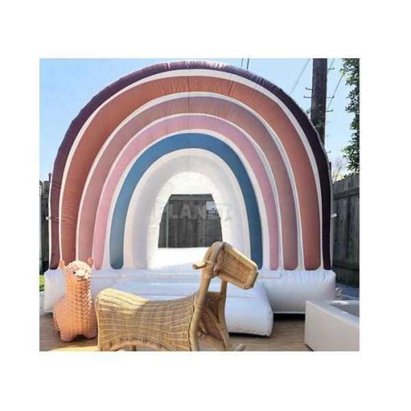 Mini Wedding Rainbow Jumping Inflatable Bouncer Colorful Inflatable Bouncy Castle