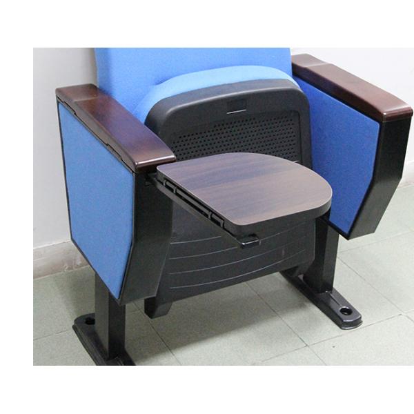Simple design folding plastic auditorium chairs with writing tablet on chair back