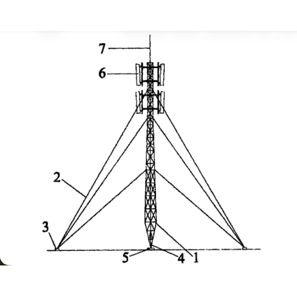 High Stability Telecommunication Towers Customized Guyed Telecom Tower