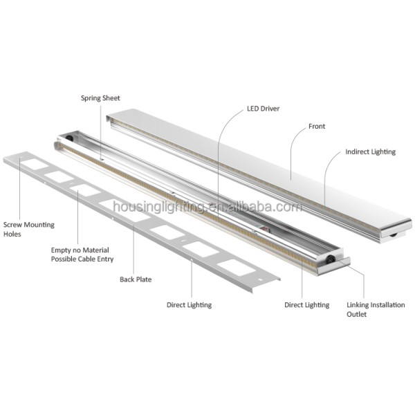 Adjustable Color Temperature Aluminum Linear Wall Light with Wall-Mounted Design for Indoor Use