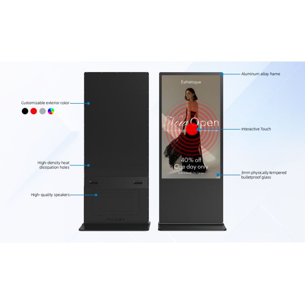 IR Touch LCD Interactive Touch Screen Digital Signage 65" Floor Standing Android 11