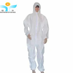 Wholesale Polypropylene Disposable Protective Coverall White Disposable Overalls Hood 30gsm 35gsm from china suppliers