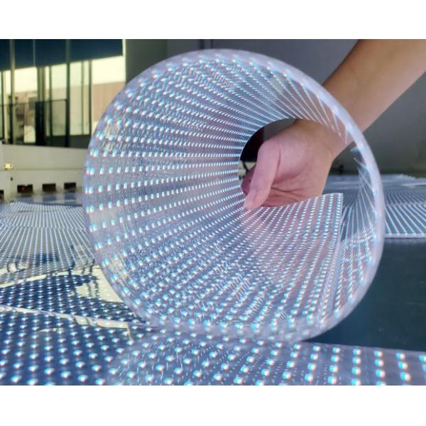 Indoor Ultra-Thin P8 Flexible Transparent LED Display with 85% Transparency and 3500 Nits Brightness
